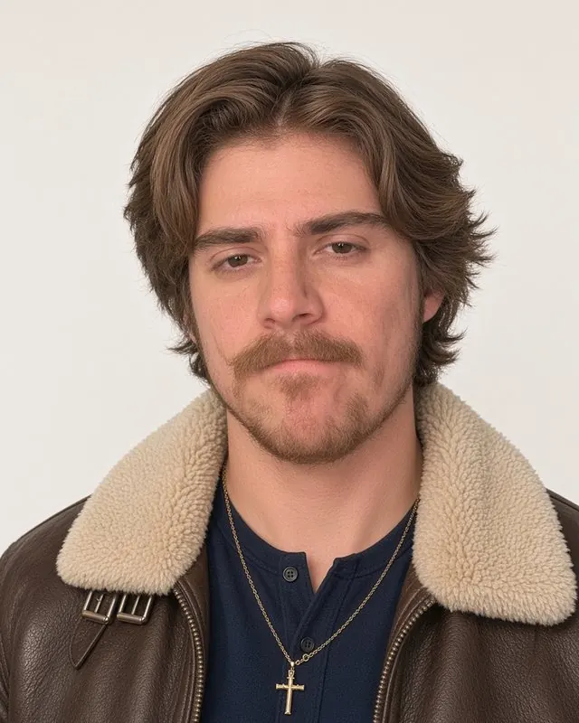 David Erik García Arenas in a leather jacket